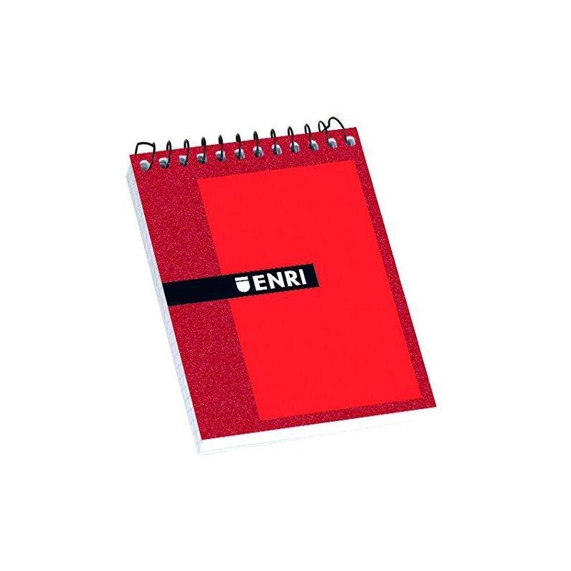 Pack De 10 Unidades Enri Bloc Espiral 80 Hojas 4x4 Tapas Duras 16º Apaisado Color Rojo
