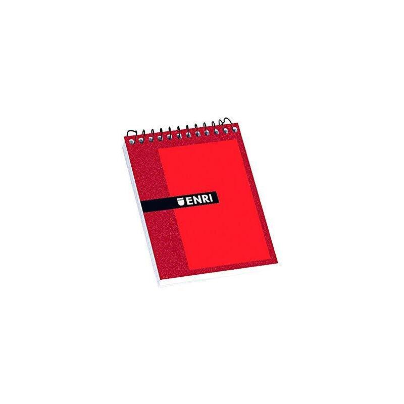 Pack De 10 Unidades Enri Bloc Espiral 80 Hojas 4x4 Tapas Duras 8º Apaisado Color Rojo