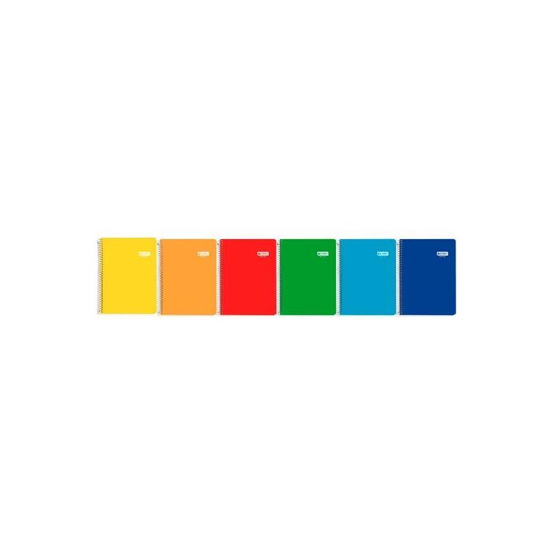 Pack De 10 Unidades Enri Cuaderno Espiral 4º 80h 60gr Pauta 3 C/M Tapa Blanda C/Surtidos