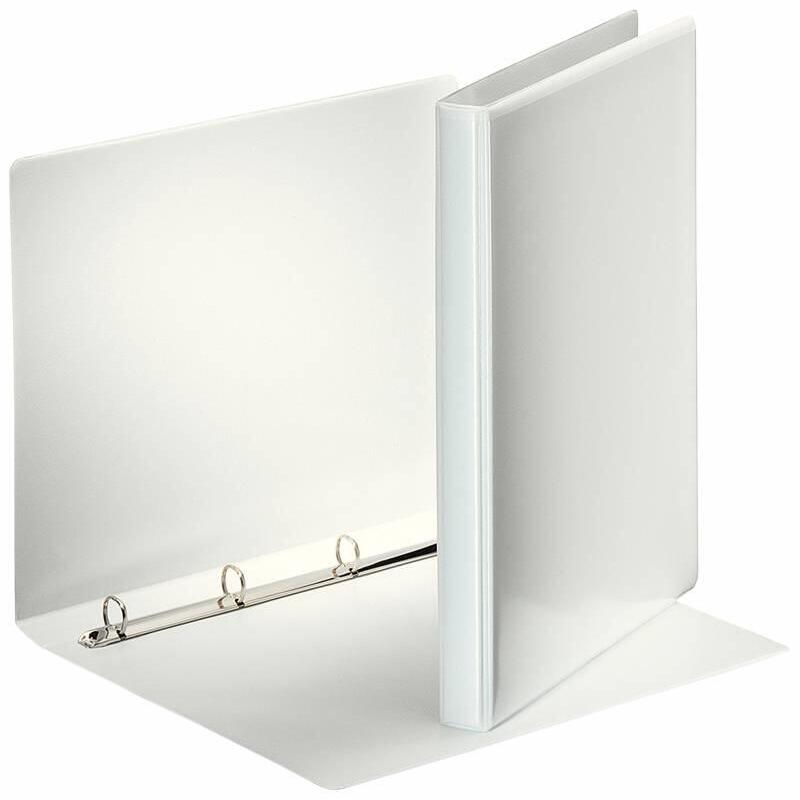 Pack De 10 Unidades Esselte Carpeta Canguro Gama Basica 16mm - Mecanismo De 4 Anillas Redondas - 2 Bolsillos Exteriores - A4 - Blanco - Certificado Fsc