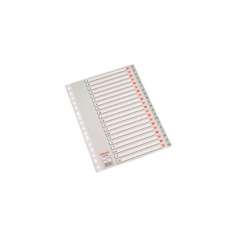 Pack De 10 Unidades Esselte Indice Abecedario Separador Multitaladro Folio Gris Polipropileno