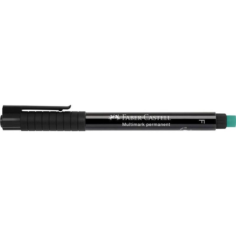 Pack De 10 Unidades Faber-Castell Multimark Rotulador Permanente - Ancho De Trazo 0.6mm - Goma De Borrar Integrada - Resistente A La Luz Y Al Agua - Color Negro
