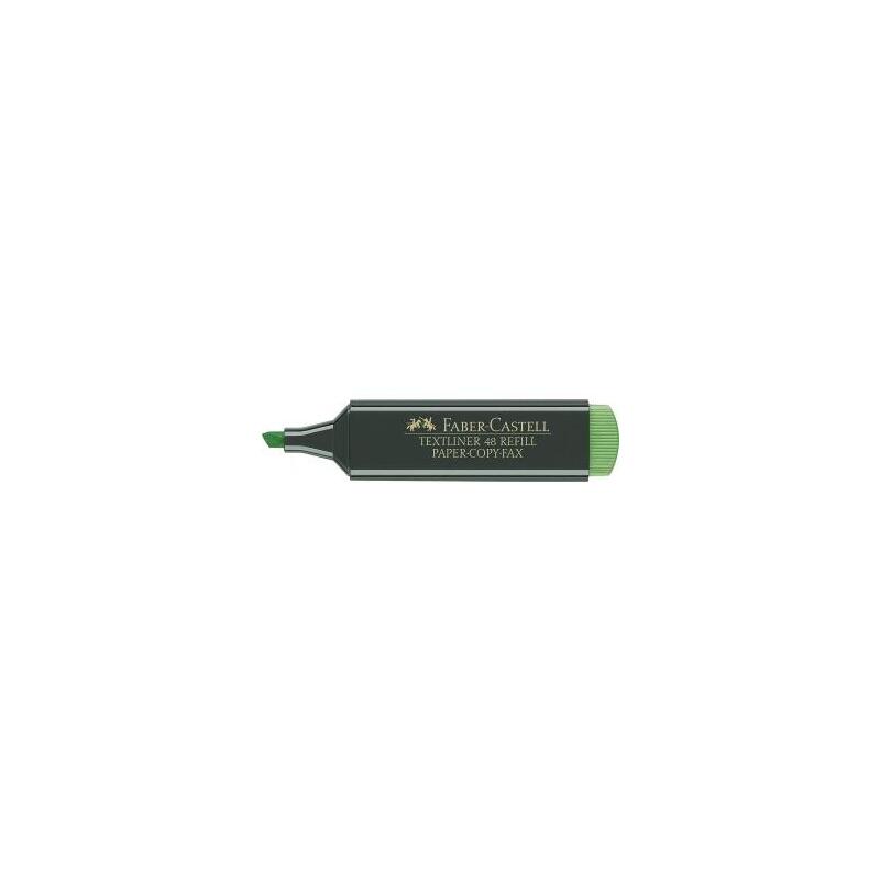 Pack De 10 Unidades Faber-Castell Rotulador Marcador Fluorescente Textliner 48 - Punta Biselada - Trazo Entre 1.2mm Y 5mm - Tinta Con Base De Agua - Color Verde