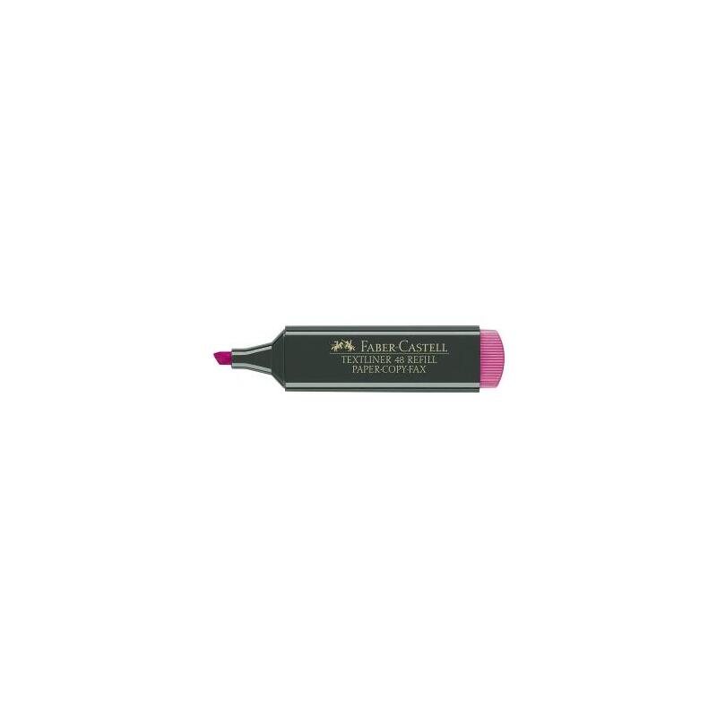 Pack De 10 Unidades Faber-Castell Rotulador Marcador Fluorescente Textliner 48 - Punta Biselada - Trazo Entre 1.2mm Y 5mm - Tinta Con Base De Agua - Color Rosa