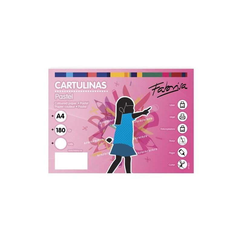 Pack De 10 Unidades Fabrisa Cartulina 180g A4 50h Blanco