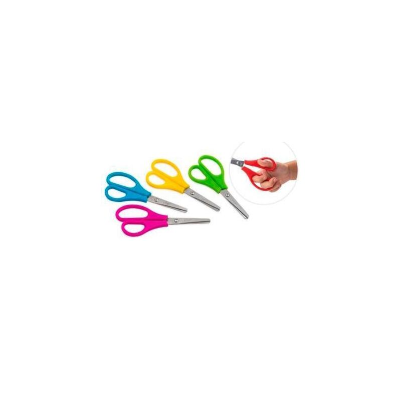 Pack De 10 Unidades Faibo Tijeras Escolares Ambidiestros 13,5cm Asimétricas C/Surtidos