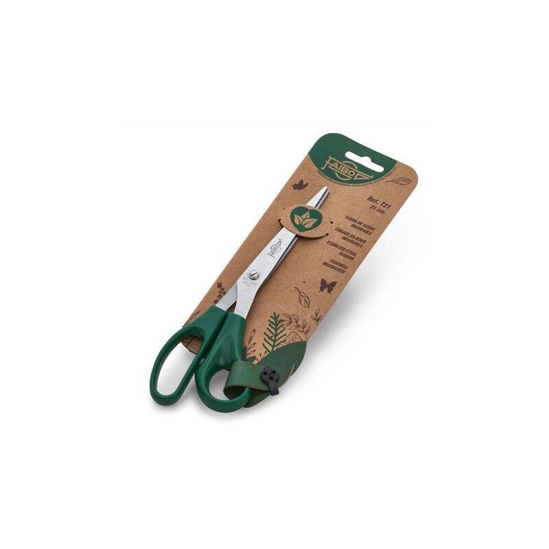 Pack De 10 Unidades Faibo Tijeras Oficina 21cm Asimétricas Mango De Plástico Verde Oscuro