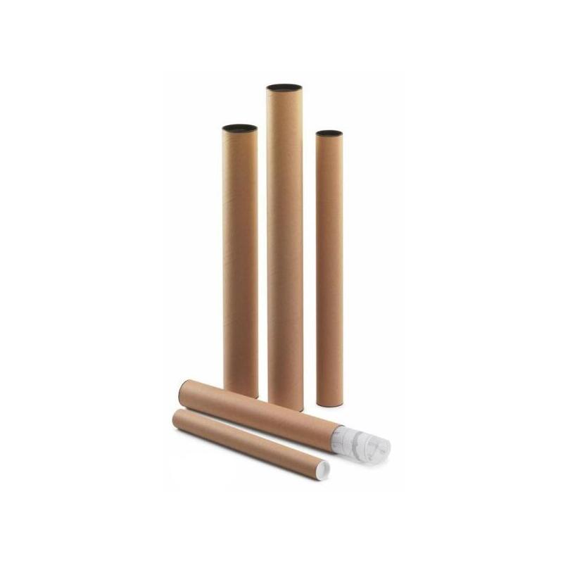 Pack De 10 Unidades Faibo Tubo Portaplanos De Carton Con Tapas De Plastico 640x60mm