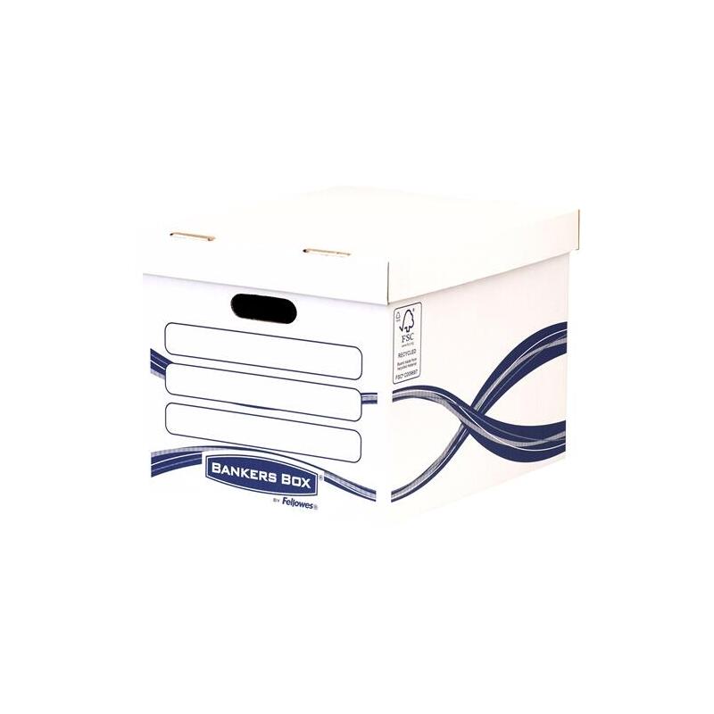 Pack De 10 Unidades Fellowes Bankers Box Basic Contenedor De Archivos - Montaje Manual - Carton Reciclado Certificacion Fsc