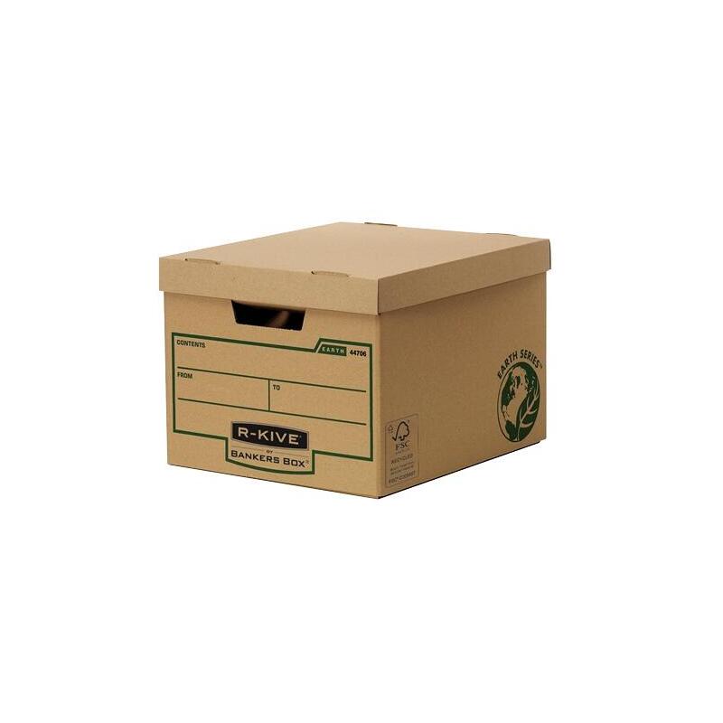 Pack De 10 Unidades Fellowes Bankers Box Earth Gran Contenedor De Archivos - Montaje Manual - Carton Reciclado Certificacion Fsc - Color Marron