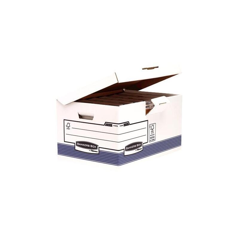 Pack De 10 Unidades Fellowes Maxi Contenedor De Archivos Con Tapa Fija System Azul