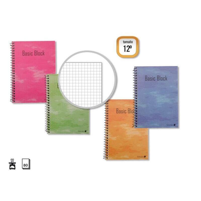 Pack De 10 Unidades Golden Cuaderno Tapa Normal Plastificada 80 Hojas - Margen Remarcado - Diferentes Tipos De Rayado -