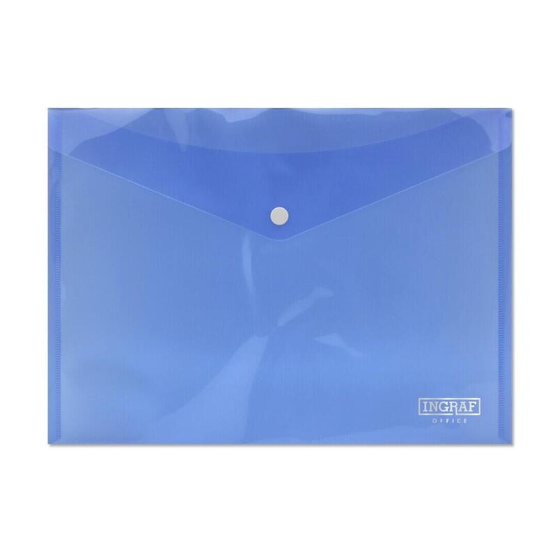 Pack De 10 Unidades Ingraf Sobre Con Cierre De Broche - Polipropileno - Tamaño A4 - Color Azul