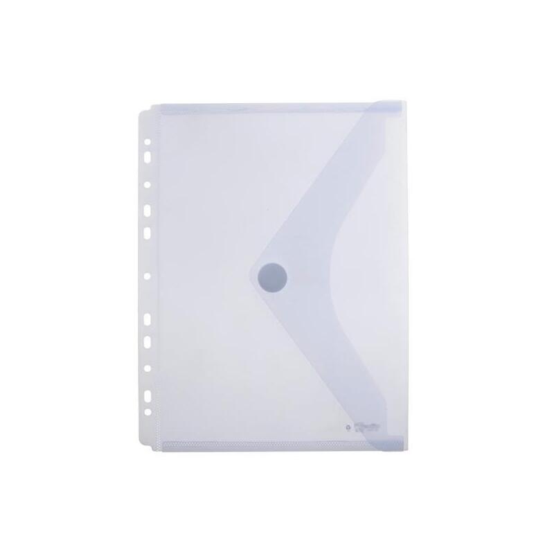 Pack De 10 Unidades Office Box Carpeta Sobre Con Velcro Classic A4+ Multitaladro Plástico Touch Cristal