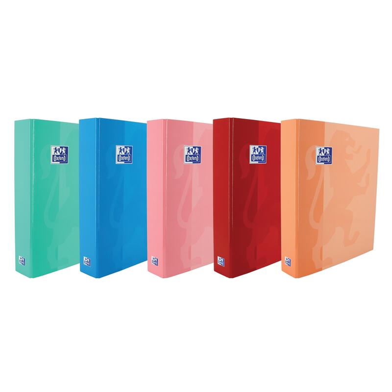 Pack De 10 Unidades Oxford Carpeta De Anillas Classic Formato A4+ - Tapa Extradura Brillante - Anillas En Forma De D 40mm - Colores Surtidos