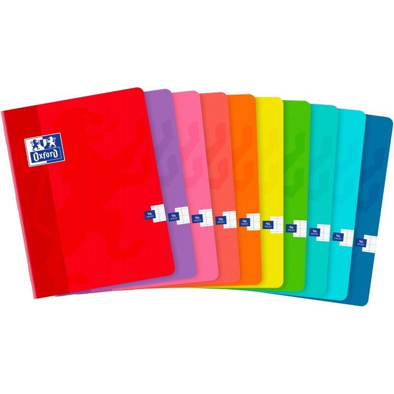 Pack De 10 Unidades Oxford Libreta Grapada A5+ Cuadricula Seyes - 48 Hojas Con Margen - Tapa Blanda - Ideal Para Tomar