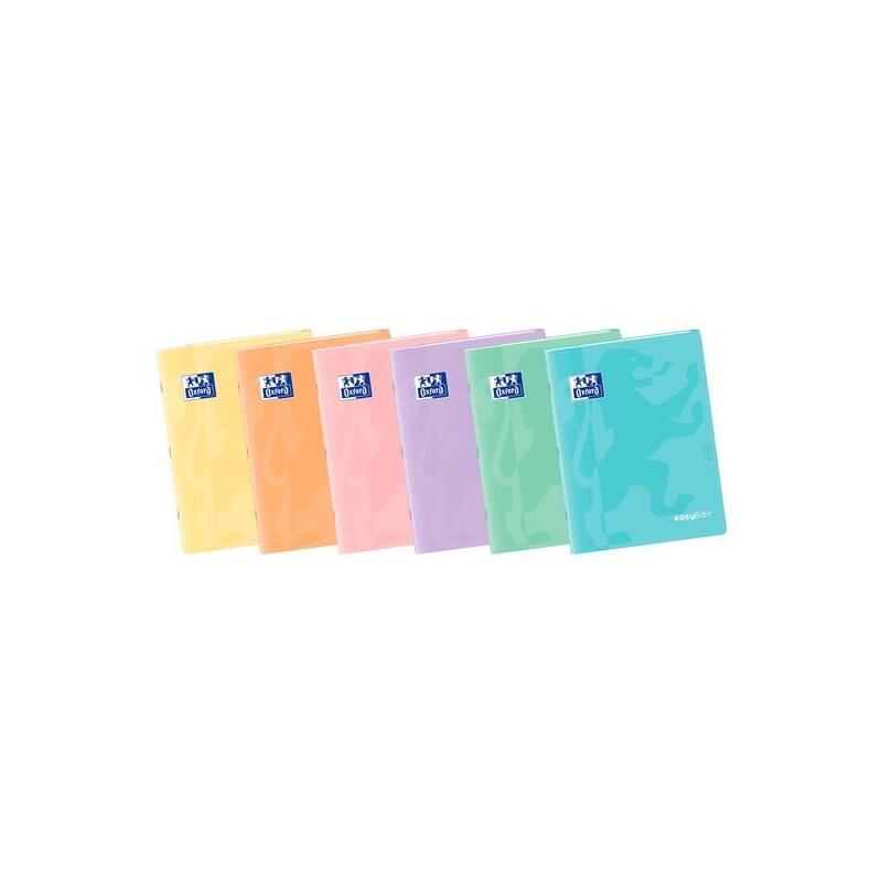 Pack De 10 Unidades Oxford Libreta Grapada Easybook A4 48h 4x4mm Tapa De Plástico C/Surtidos Pastel