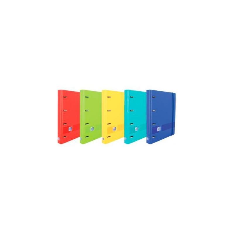 Pack De 10 Unidades Oxford Live & Go Carpeta 4 Anillas Europeanbinder Polyfoam C/ Recambio 100h 5x5 A4+ Colores Surtidos Vivos