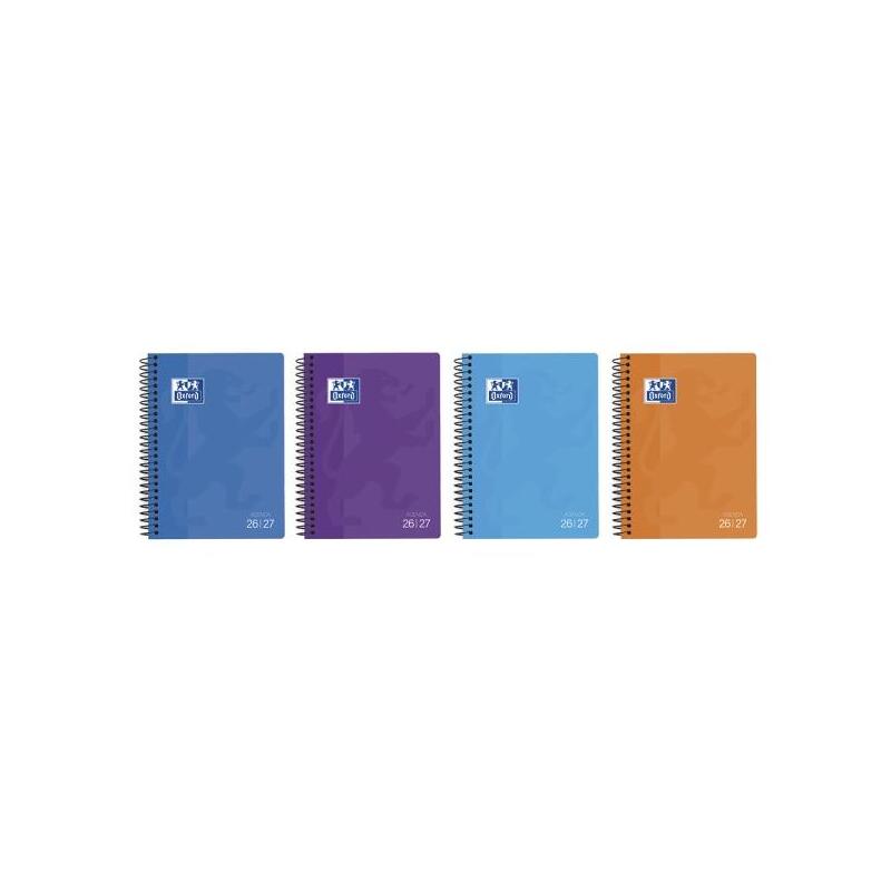 Pack De 10 Unidades Oxford School Agenda Escolar Con Espiral - Catalan - Tapa De Plastico - Formato Cuartilla - Semana