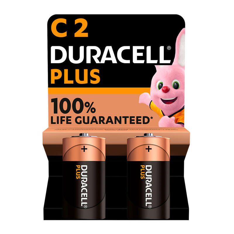 Pack De 10 Unidades - Pila Alkalina Duracell Plus Power C - Lr14 1,5v (Blister 2 Unid. Ø26,2x50mm