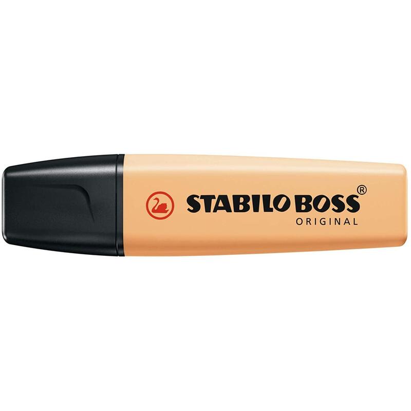 Pack De 10 Unidades Stabilo Boss 70 Pastel Marcador Fluorescente - Trazo Entre 2 Y 5mm - Recargable - Tinta Con Base De Agua - Color Naranja Palido