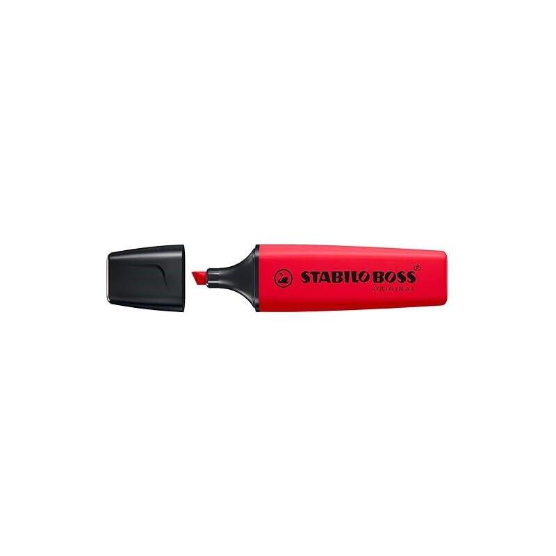 Pack De 10 Unidades Stabilo Boss 70 Rotulador Marcador Fluorescente - Trazo Entre 2 Y 5mm - Recargable - Tinta Con Base