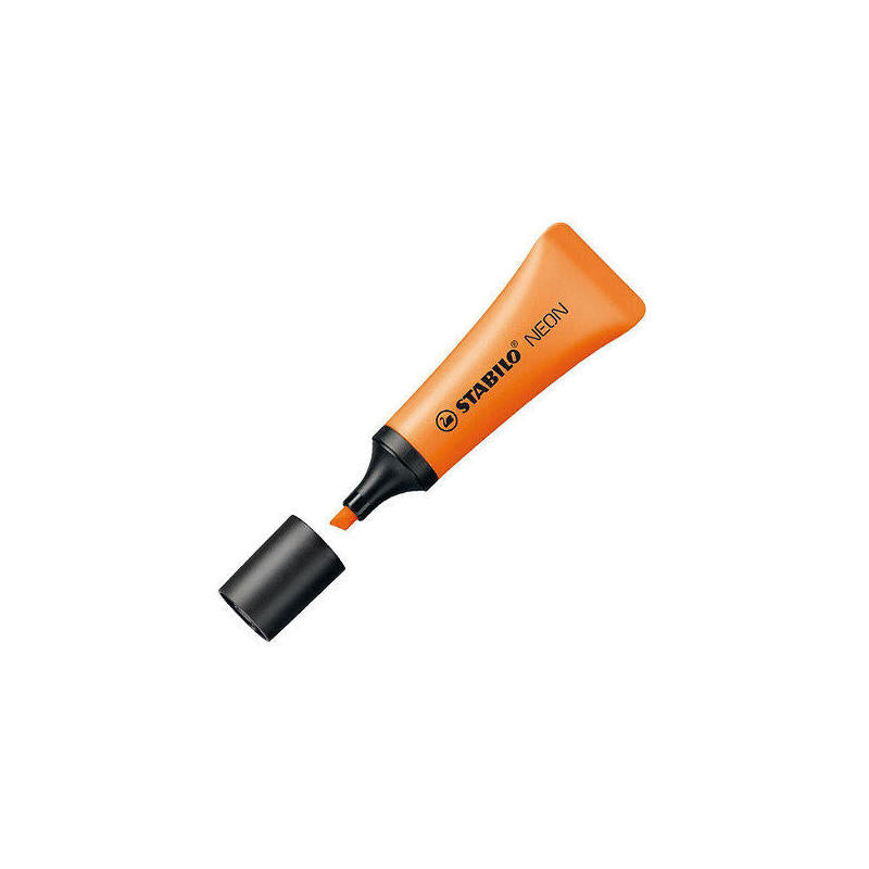 Pack De 10 Unidades Stabilo Neon 72 Marcador Fluorescente - Trazo Entre 2 Y 5mm - Tinta Con Base De Agua - Cuerpo En Forma De Tubo - Color Naranja