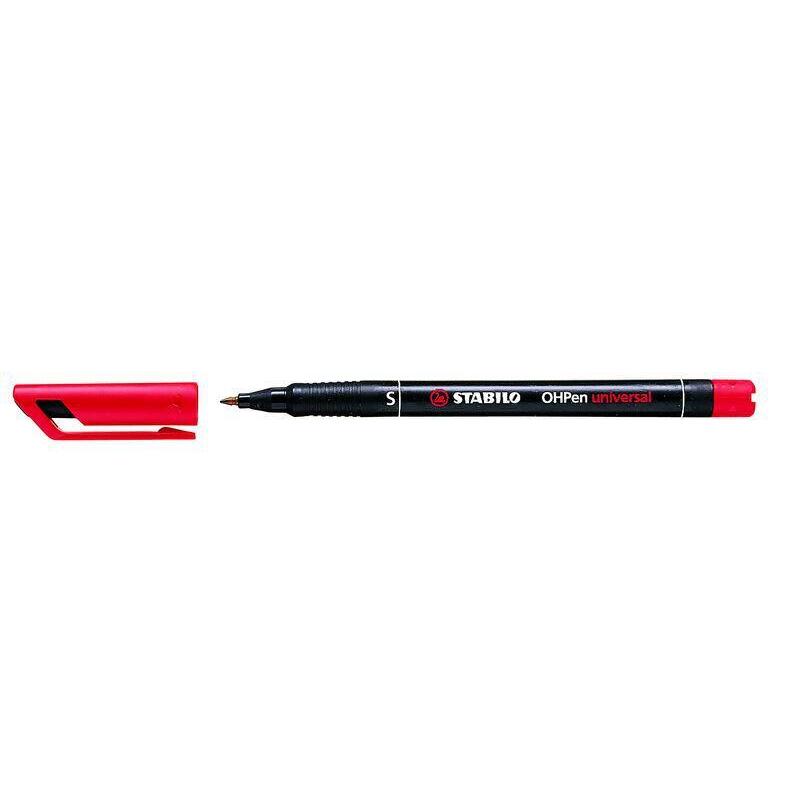 Pack De 10 Unidades Stabilo Ohpen Rotulador Permanente - Punta Superfina - Trazo De 0.4mm - Agarre Antideslizante - Tapon Ventilado - Color Rojo