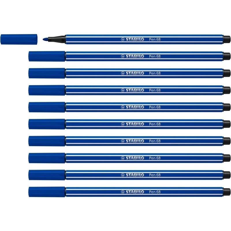 Pack De 10 Unidades Stabilo Pen 68 Rotulador De Punta De Fibra - Trazo De 1mm Aprox. - Tinta Con Base De Agua - Color