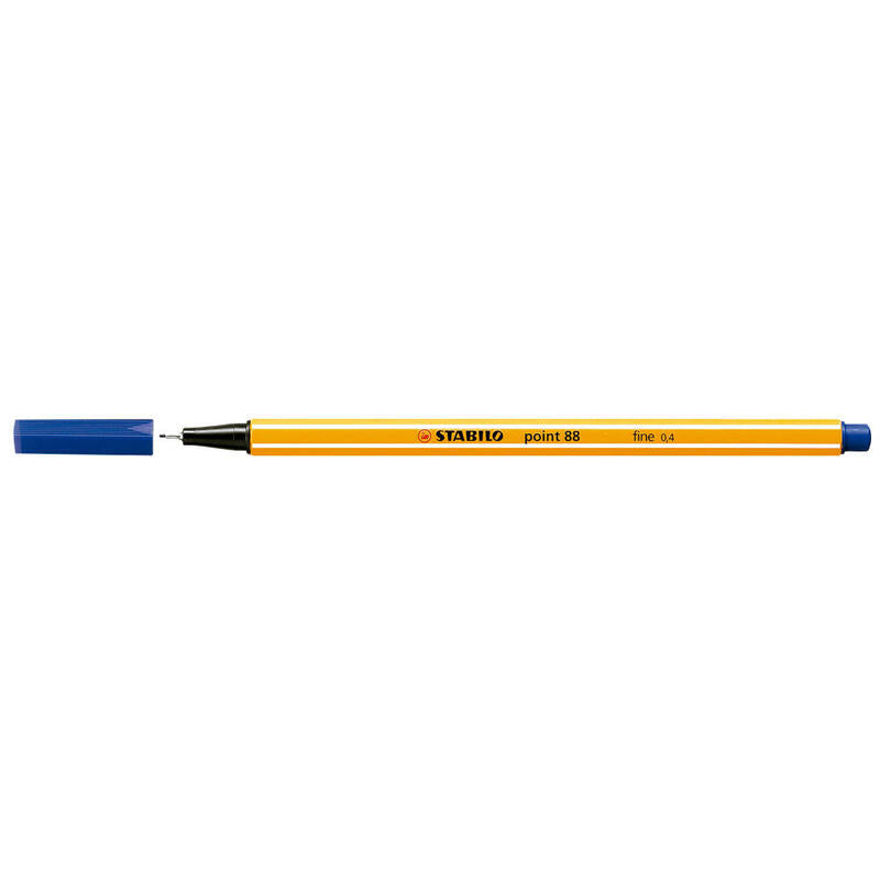 Pack De 10 Unidades Stabilo Point 88 Rotulador De Punta Fina De Fibra - Trazo De 0.4 Mm - Tinta Con Base De Agua - Color Azul Oscuro