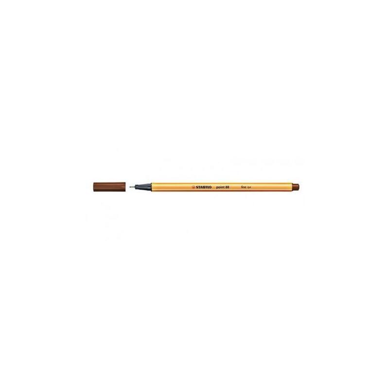 Pack De 10 Unidades Stabilo Point 88 Rotulador De Punta Fina De Fibra - Trazo De 0.4 Mm - Tinta Con Base De Agua - Color Marron