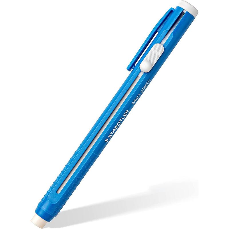 Pack De 10 Unidades Staedtler Mars Plastic 528 50 Portagomas En Forma De Lapiz - Con Cursor Para Deslizar La Goma - Sin Ftalatos Ni Latex