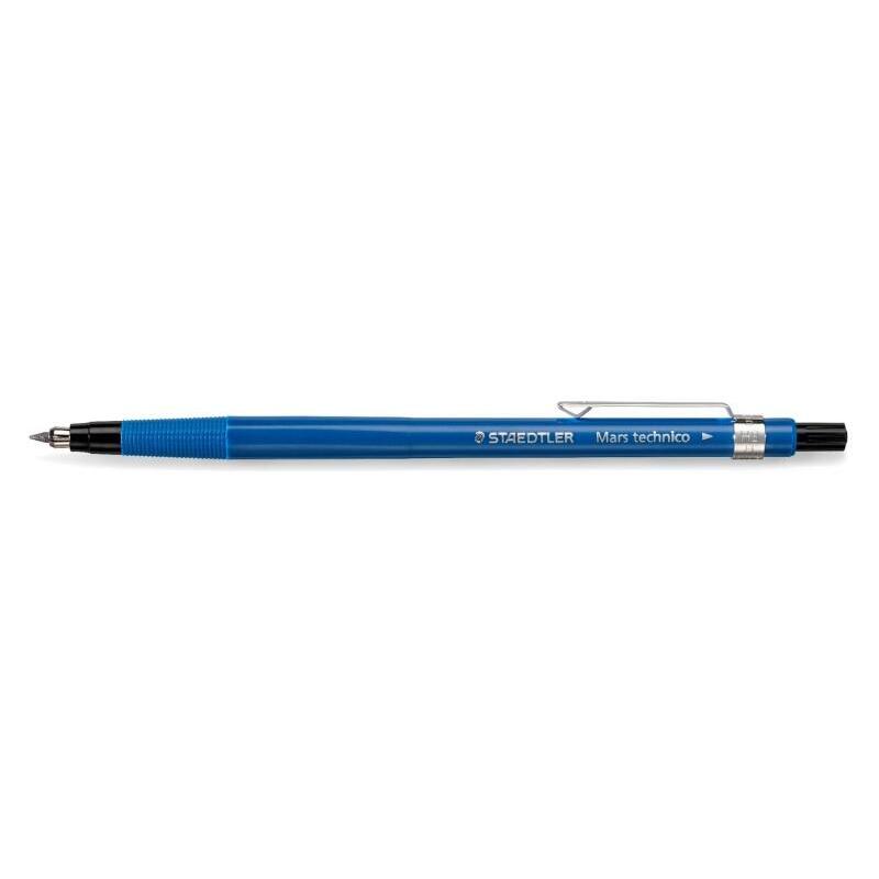 Pack De 10 Unidades Staedtler Mars Technico 788 Portaminas 2mm Hb - Afilaminas Incorporado - Clip Metalico - Azul