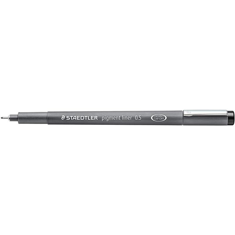 Pack De 10 Unidades Staedtler Pigment Liner 308 Rotulador Calibrado - Trazo 0.5mm - Secado Rapido - Color Negro