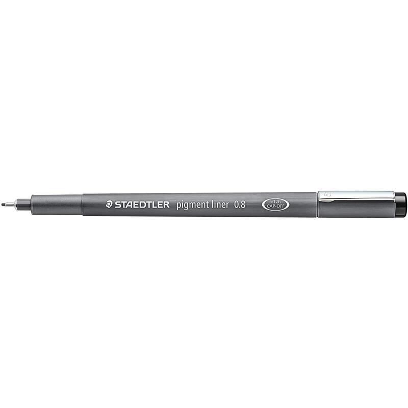 Pack De 10 Unidades Staedtler Pigment Liner 308 Rotulador Calibrado - Trazo 0.8mm - Secado Rapido - Color Negro