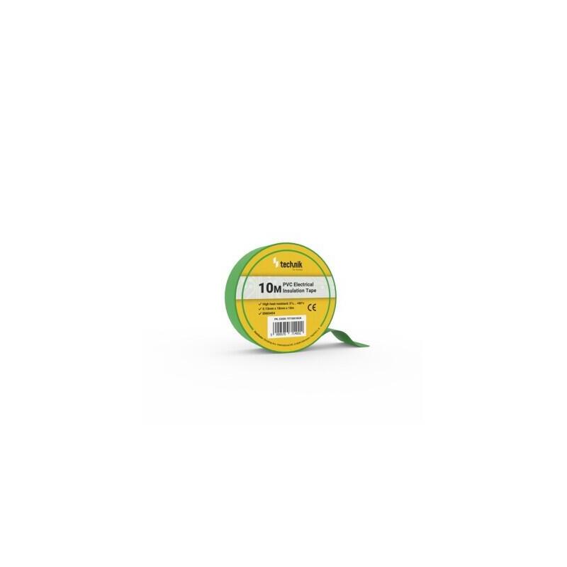 Pack De 10 Unidades Technik Cinta Aislante Pvc 0.13x18mm 10 Metros Verde 10 Uds