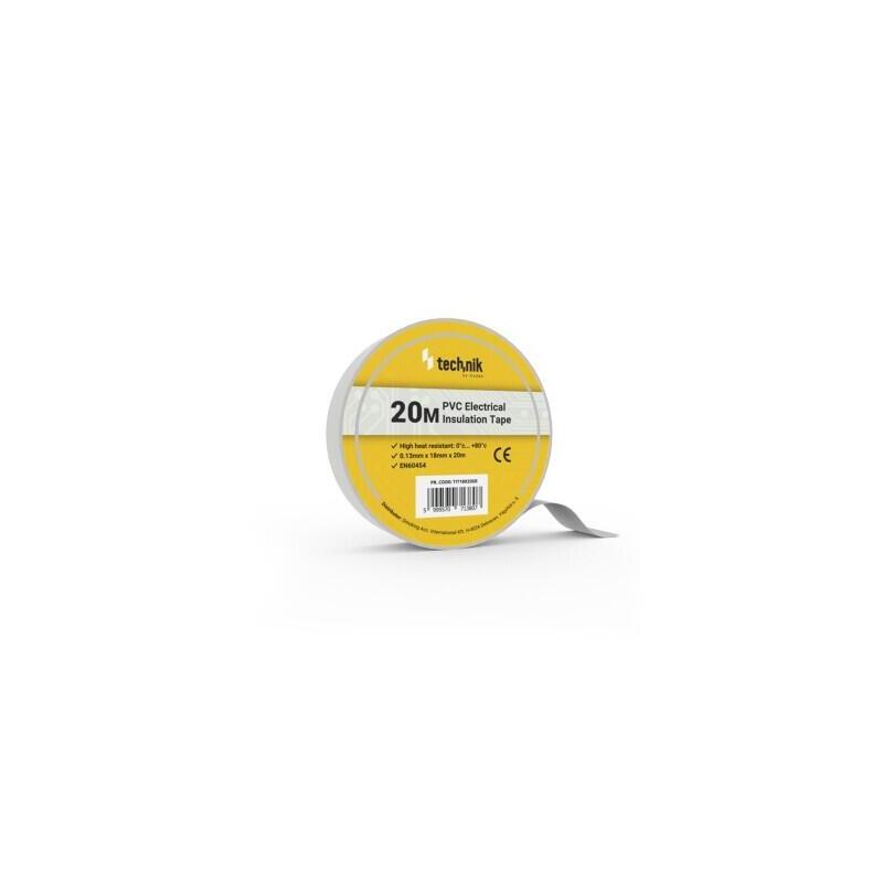 Pack De 10 Unidades Technik Cinta Aislante Pvc 0.13x18mm 20 Metros Plata 10 Uds
