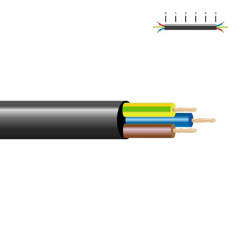 Pack De 100 Metros - Manguera Acrilica 3x1,5mm Negra Euro/Mts