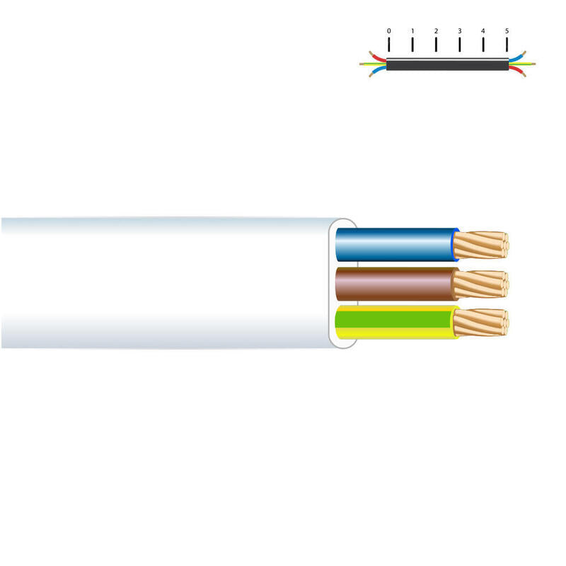 Pack De 100 Metros - Manguera Plana 3x1,5mm Blanca (Audio) Flexible H05 Vv-F Euro/Mts