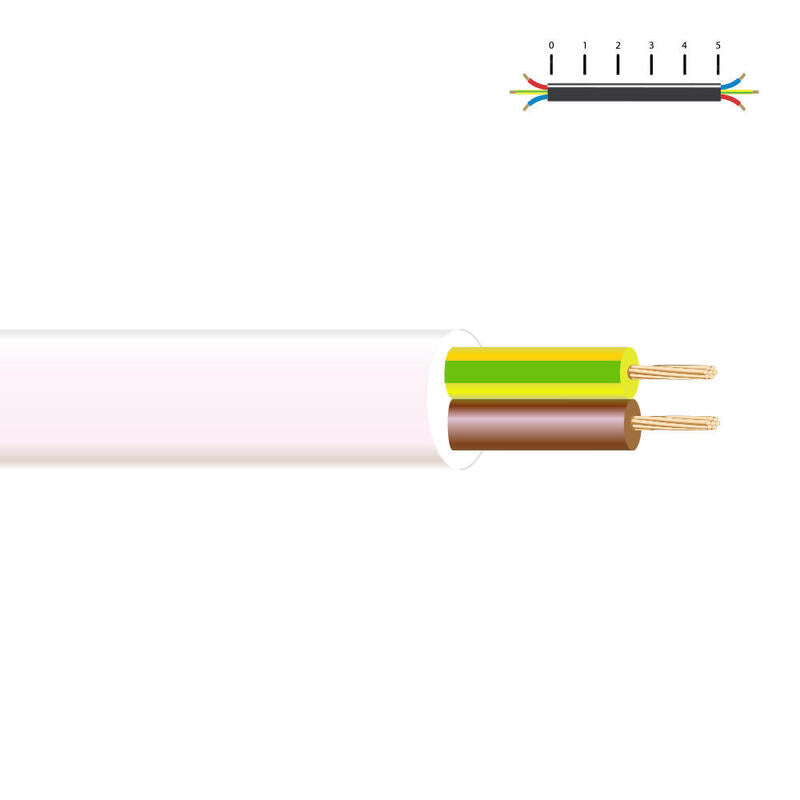 Pack De 100 Metros - Manguera Tubular H 05 Vv-F 2x0,75mm Esp. Blanca Euro/Mts