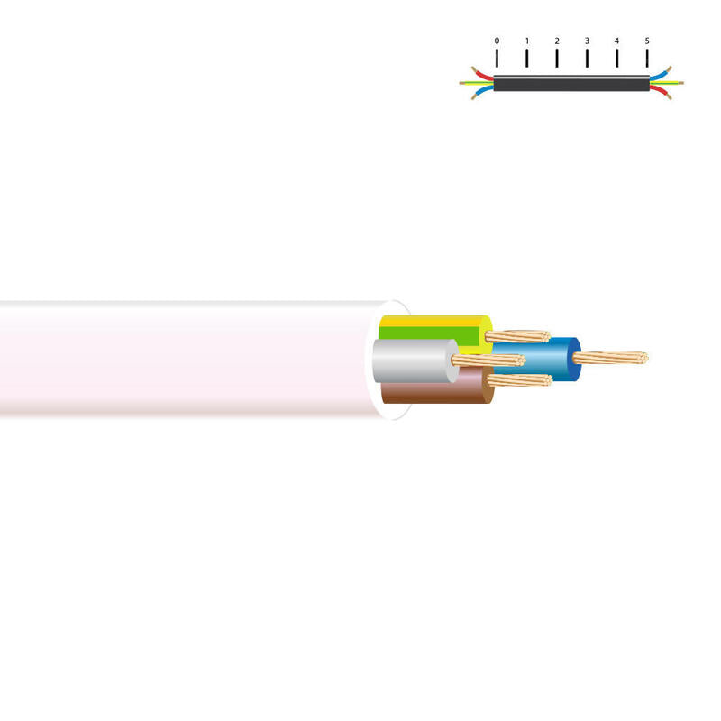 Pack De 100 Metros - Manguera Tubular H 05 Vv-F 4x2,5mm Blanca Euro/Mts