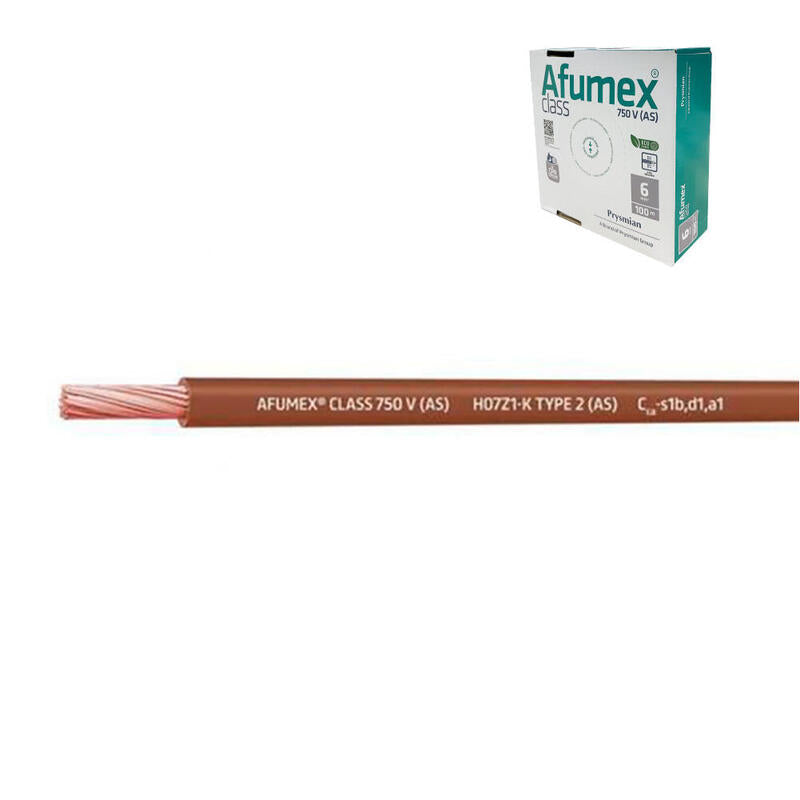 Pack De 100 Unidades - Cablecillo H07z1-K(As) 6,0 Mm² Marron Euro/M