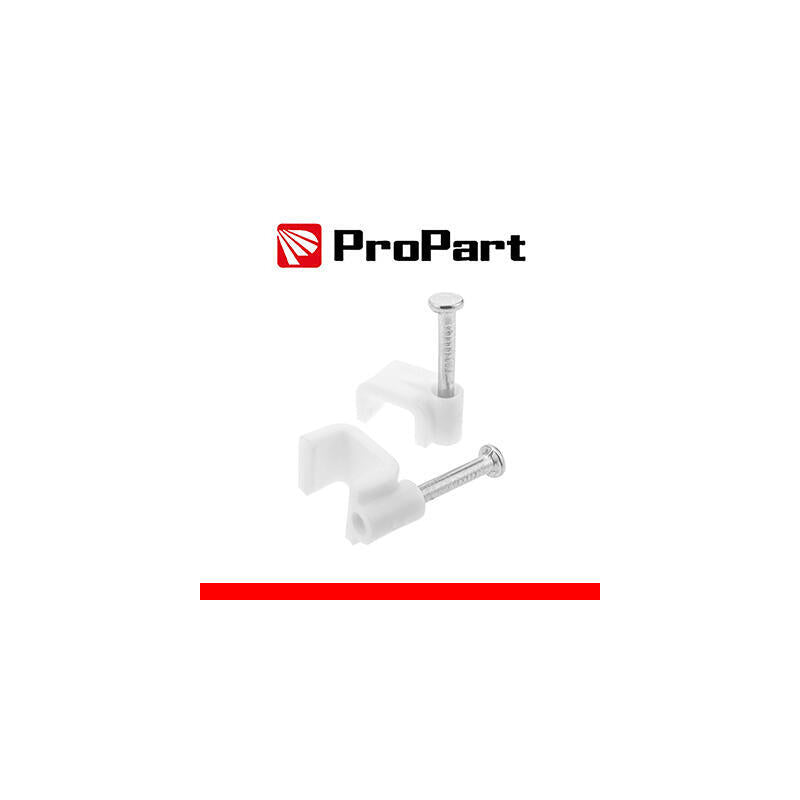 Pack De 100 Unidades Clavijas Con Abrazadera Para Cable Plano 5mm Blanco 100pcs
