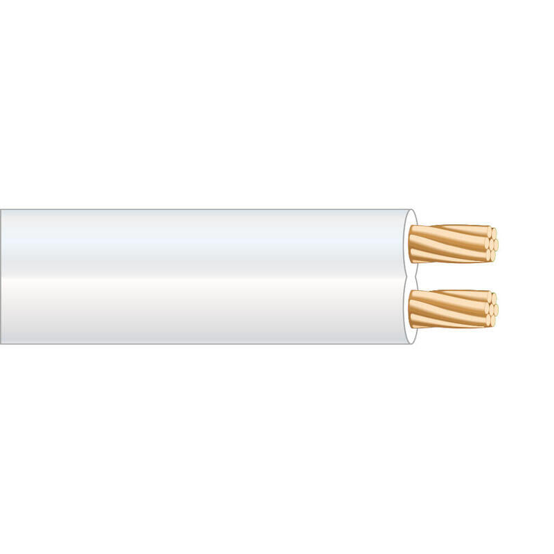 Pack De 100 Unidades - Paralelo 2x0,50mm Blanco "Audio" Euro/Mts (Bobina Pequeña Ø150x60mm)