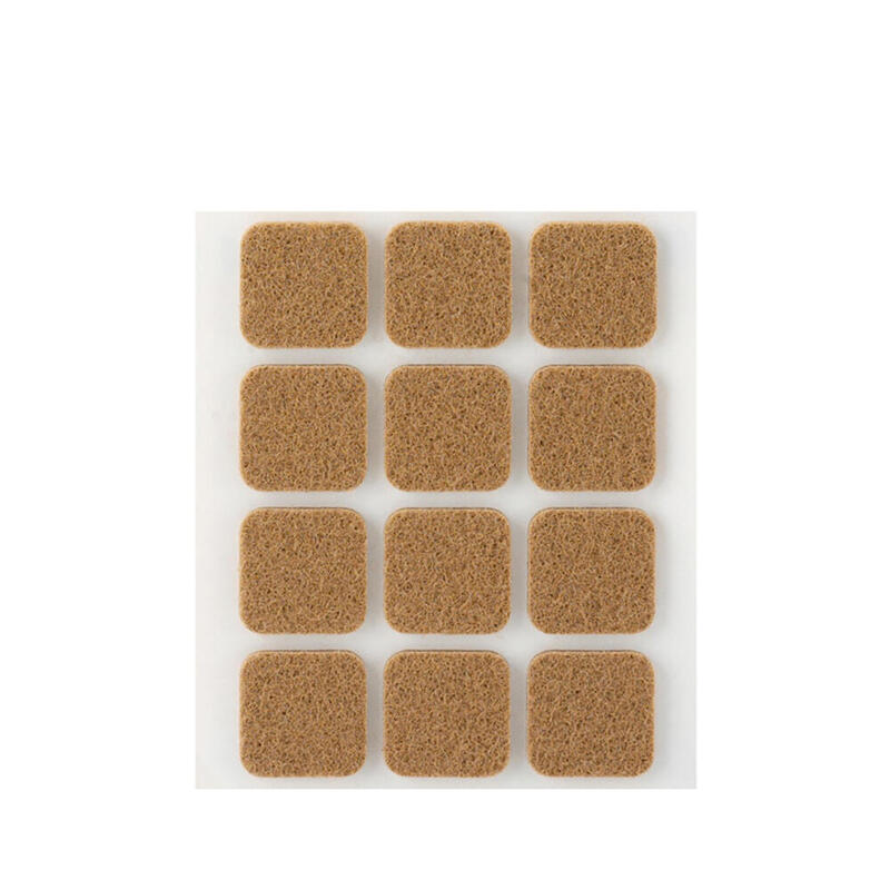 Pack De 11 Unidades - Pack 12 Fieltros Marron Sinteticos Adhesivos 22x22mm Plasfix Inofix
