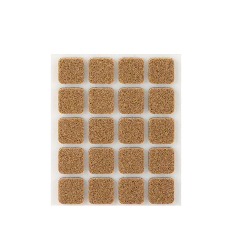 Pack De 11 Unidades - Pack 20 Fieltros Marron Sinteticos Adhesivos 17x17mm Plasfix Inofix