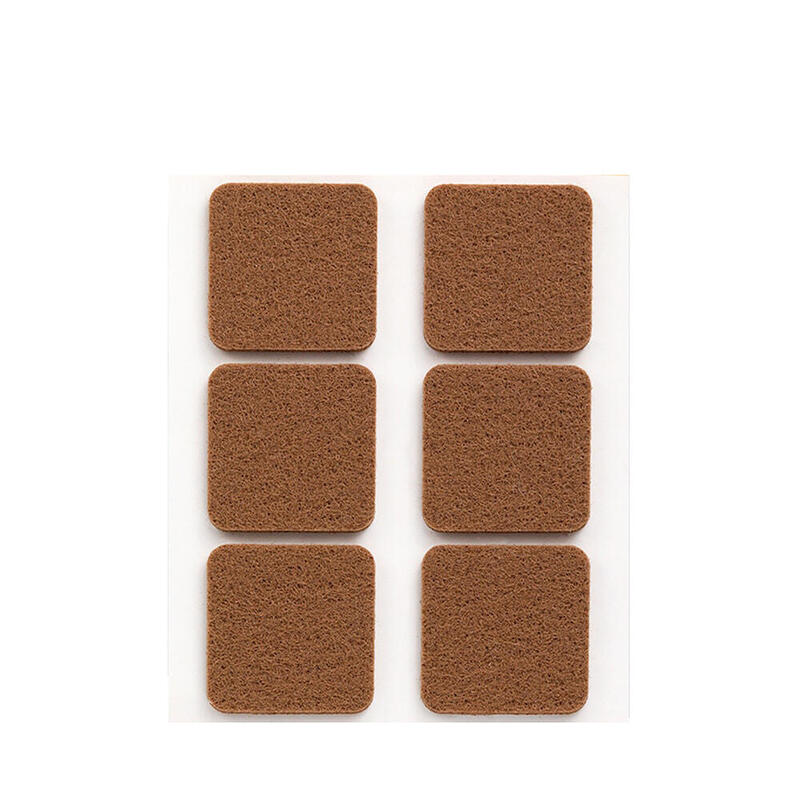 Pack De 11 Unidades - Pack 6 Fieltros Marron Sinteticos Adhesivos 31x31mm Plasfix Inofix