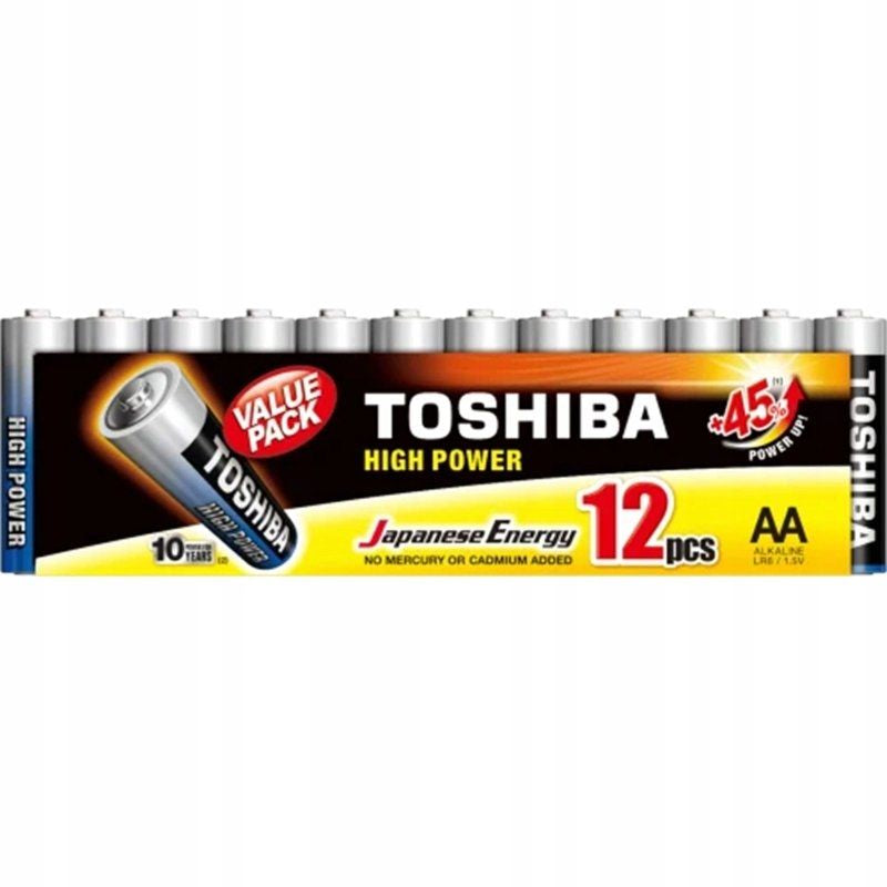 Pack De 12 Pilas Aa Toshiba High Power Lr6 1.5v Alcalinas