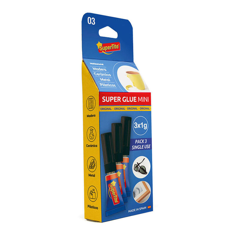 Pack De 12 Unidades - Adhesivo Instantaneo,Blister 3x1g 2403 Supertite