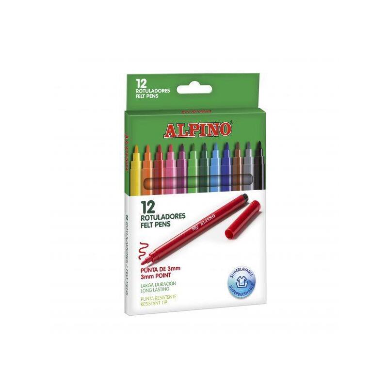 Pack De 12 Unidades Alpino Rotuladores Larga Duración Estuche De 12 C/Surtidos